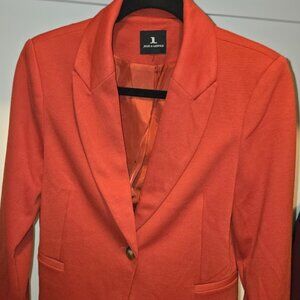 NWOT Jules & Leopold Rust Orange Blazer One Button Ruched Sleeves Size Medium